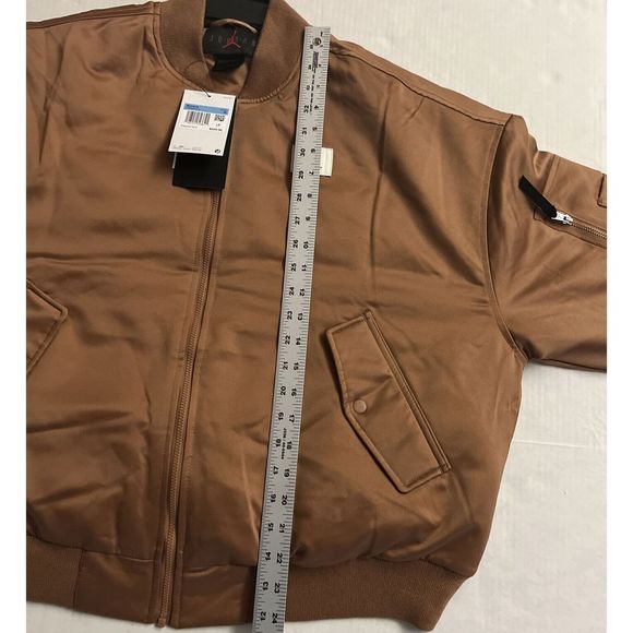 NIKE DQ9802-215 Women Sz M Air Jordan Flight Renegade Mineral Clay Bomber Jacket - Picture 9 of 11